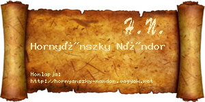 Hornyánszky Nándor névjegykártya