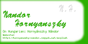 nandor hornyanszky business card