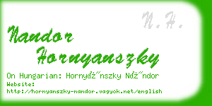 nandor hornyanszky business card